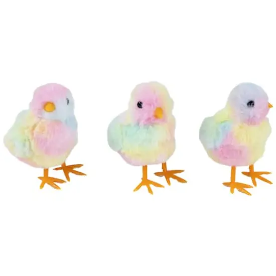 4.5" Plush Tie Dye Easter Chick Figurines, 3ct. {5}