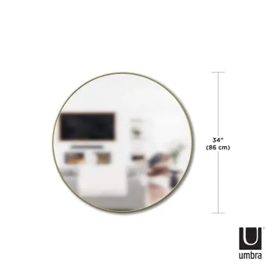 Umbra 34" Brass Hubba Round Wall Mirror {5}