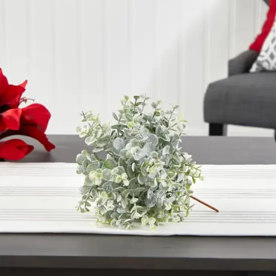 8" Frosted Eucalyptus Decorative Ball, 3ct. {4}