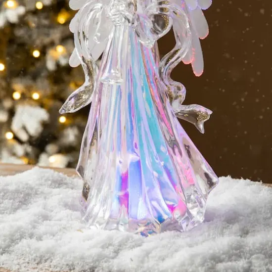 Glitzhome&reg; 12" Acrylic Lighted Tabletop Angel Figurine {6}