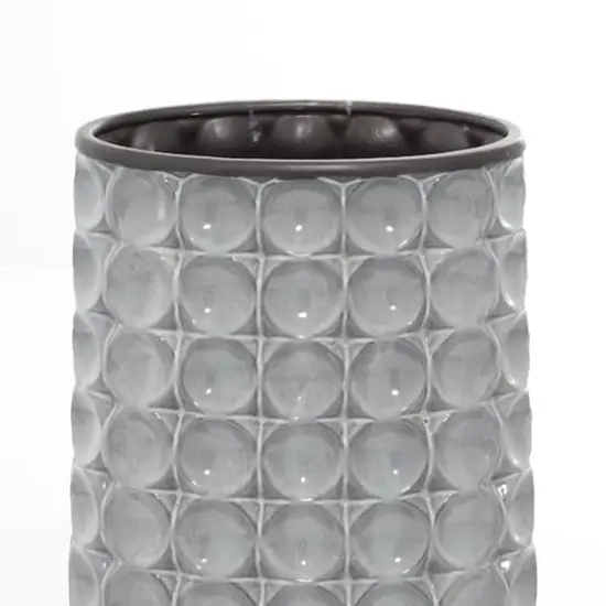 Silver Stoneware Vintage Vase {5}