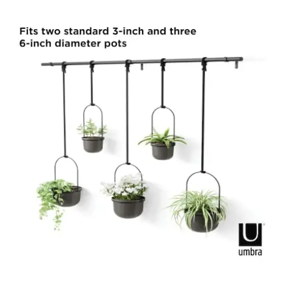 Umbra Black Triflora Hanging Planter Set {4}