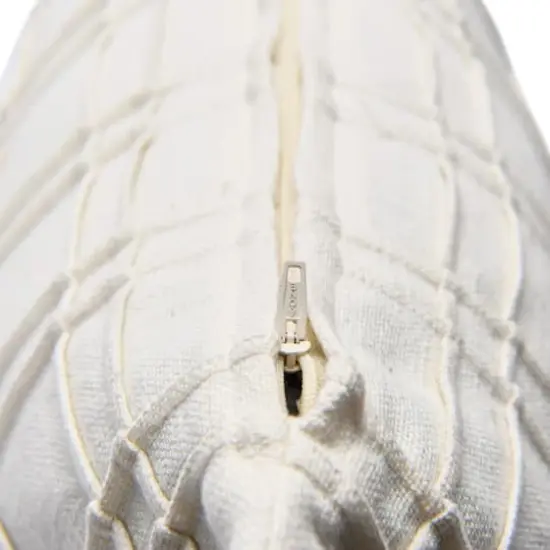 Hello Honey® 20'' Square Plaid Pleated Cotton Pillow Cover {4}