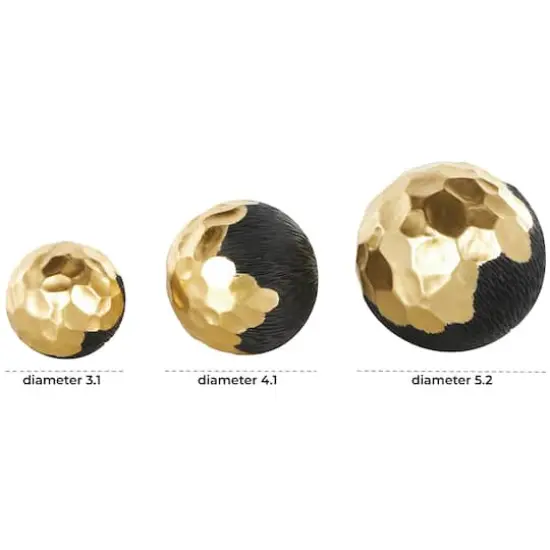 Gold & Black Decorative Orbs & Vase Filler Set {8}