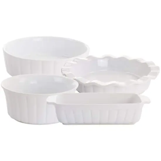 Gibson Elite&reg; White Ceramic Bakeware Set {1}