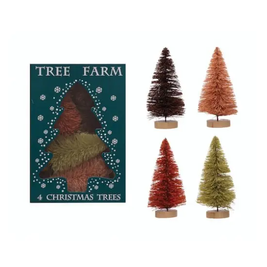 Hello Honey® 4.25" Sisal Bottle Brush Tree with Wood Base Set {1}