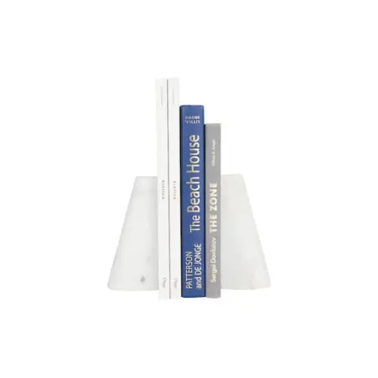 Hello Honey&reg; 6" White Marble Bookends Set {4}