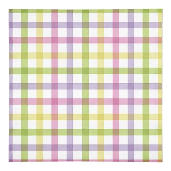 Pastel Plaid Napkin 10" x 10" Cotton Twill Napkin {1}