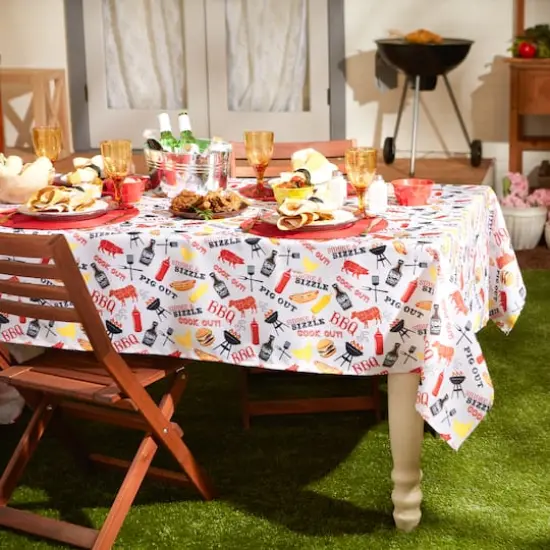 BBQ Fun Print Outdoor Tablecloth 60" x 120" {5}