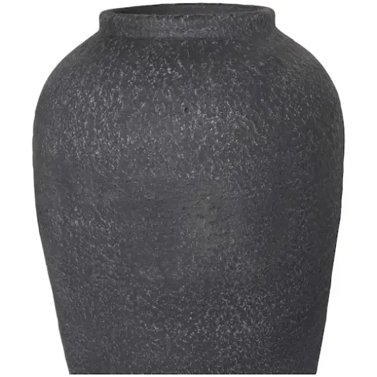 20" Black Ceramic Textured Vase {5}