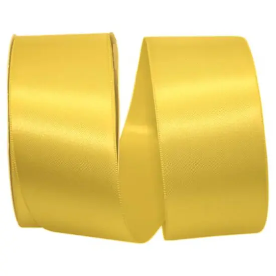 JAM Paper 2.25" x 50yd. Double Face Satin Allure Ribbon Yellow {1}