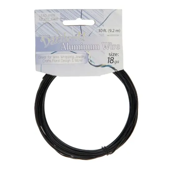John Bead 18 Gauge Aluminum Jewelry Wire, 30ft. Black {4}