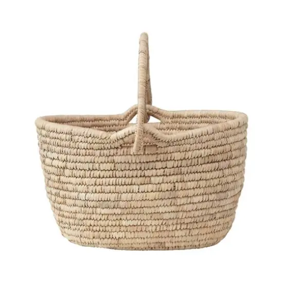 Hello Honey&reg; Hand-Woven Grass & Date Leaf Basket with Handle {1}