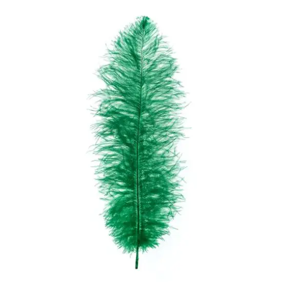 John Bead 11"-13" Ostrich Drab Feather Emerald {4}