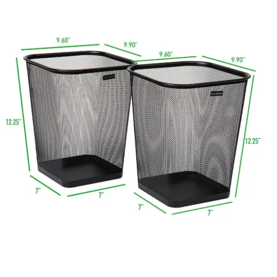 Mind Reader 2 Piece Square Metal Mesh Waste Basket Set {4}