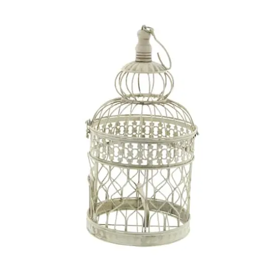 Cream Metal Vintage Birdcage Set {3}