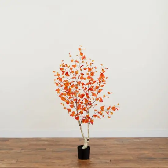 5ft. Autumn Birch Artificial Fall Tree {7}