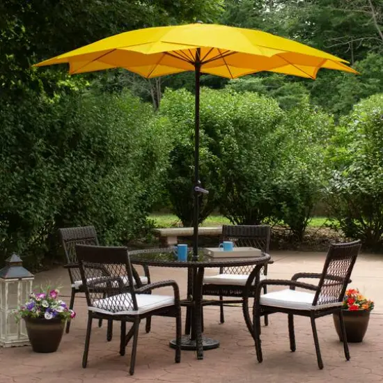 8.85ft. Outdoor Patio Lotus Umbrella Yellow {3}