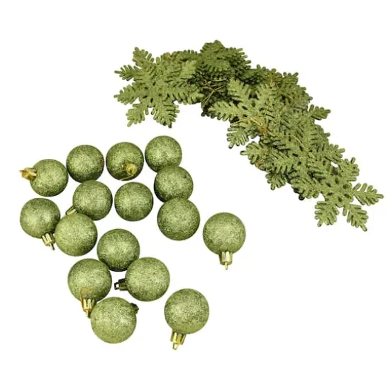 125ct. Green Shatterproof 3-Finish Tropical Christmas Ornaments {4}