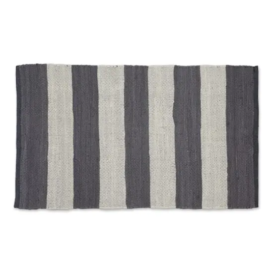 DII&reg; Gray & White Stripe Rag Rug, 2ft. x 3ft. {1}