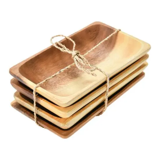 Hello Honey&reg; Acacia Wood Trays with Seagrass Tie, 4ct. {3}