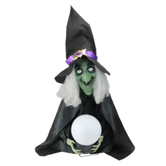 26" Lighted Fortune Telling Witch Halloween Decoration {1}