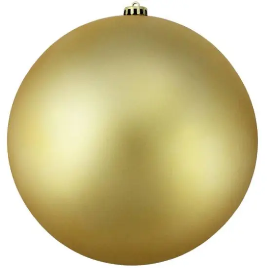 8" Vegas Gold Matte Shatterproof Ball Ornament {1}