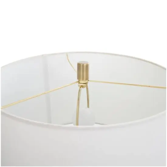 2ft. Gold Metal Abstract Tiered Pillar Accent Lamp with Glass Base {11}