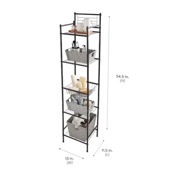 Bath Bliss Oil-Rubbed Bronze 5-Tier Storage Shelf {3}