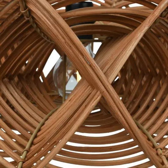 Hello Honey&reg; 21" Natural Modern Woven Rattan Ceiling Light {9}