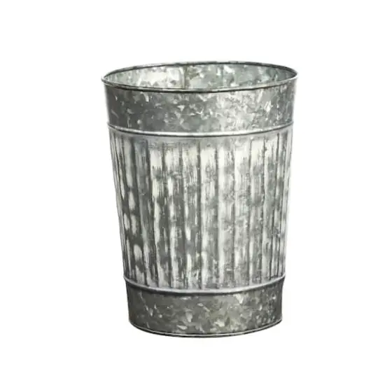 10i" Gray Farmhouse Country Pail Planter {1}