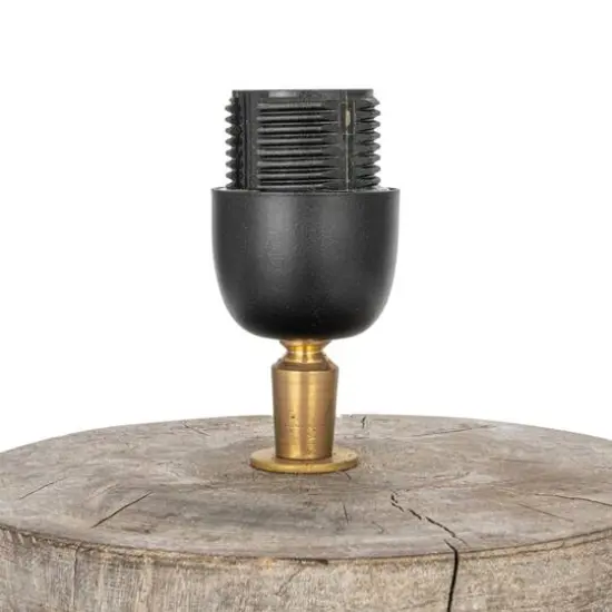 Hello Honey&reg; 31" Multicolor Reclaimed Wood Axel Table Lamp with Printed Cotton Shade {7}