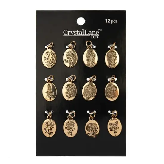 Crystal Lane DIY Gold Birth Flower Charms, 12ct. {3}