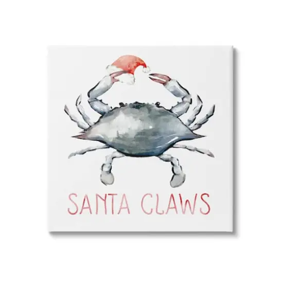 Stupell Industries Santa Claws Holiday Crab Canvas Wall Art {1}