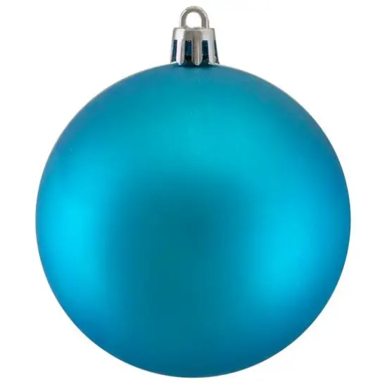 60ct Matte Turquoise Blue Shatterproof Ball Ornaments {5}
