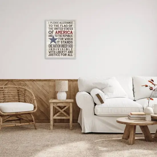 Stupell Industries Pledge of Allegiance Patriotic Framed Giclee Art Gray {3}