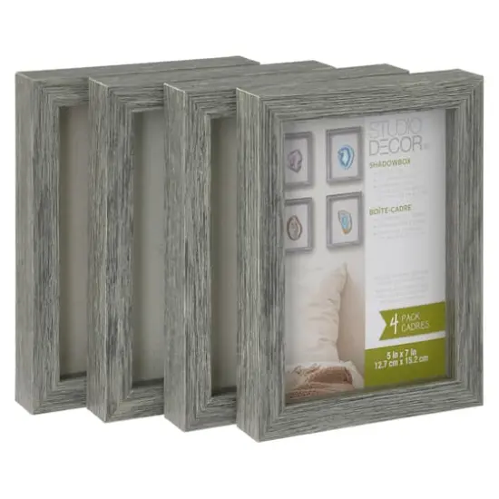 4 Pack5" x 7" Gray Shadow Boxes by Studio D&eacute;cor&reg; {5}