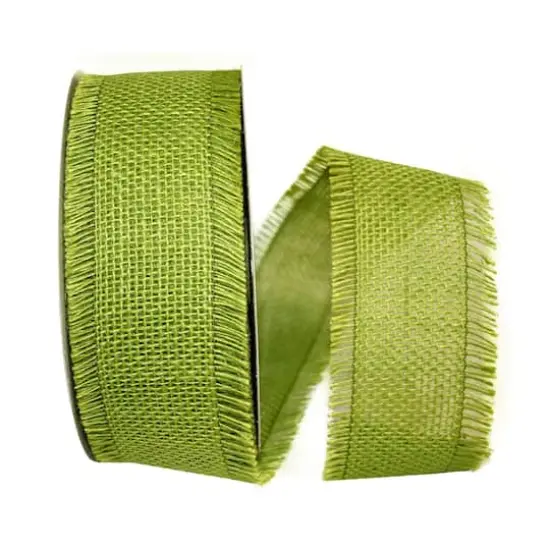 JAM Paper 2.5" x 25yd. Burlap Ribbon Green {1}