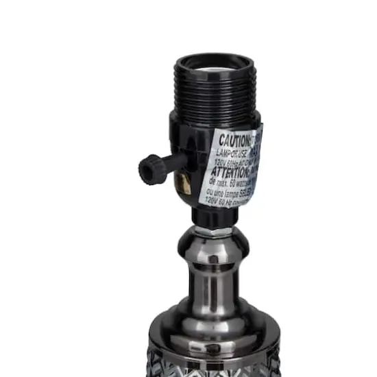 Black Linen Contemporary Table Lamp, 25" x 17" x 15" {5}