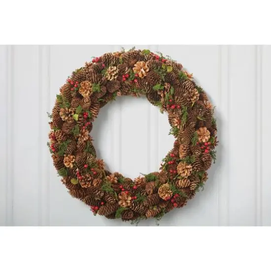 DII&reg; Berry Pinecone Holiday Wreath {4}