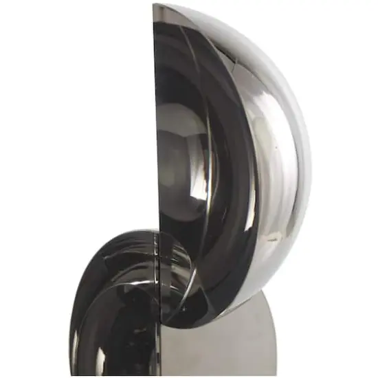 18" Black Crystal Abstract Sculpture with Stacked Semi Circles {6}