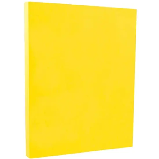 JAM Paper Recycled 8.5" x 11" 65lb. Cover Cardstock Pack, 250 Sheets Yellow {1}