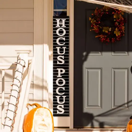 Glitzhome® Halloween Wooden Hocus Pocus Standing Porch Sign or Hanging Décor {3}