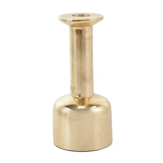 Gold Aluminum Taper Candle Holder with Rounded Bases Set {7}