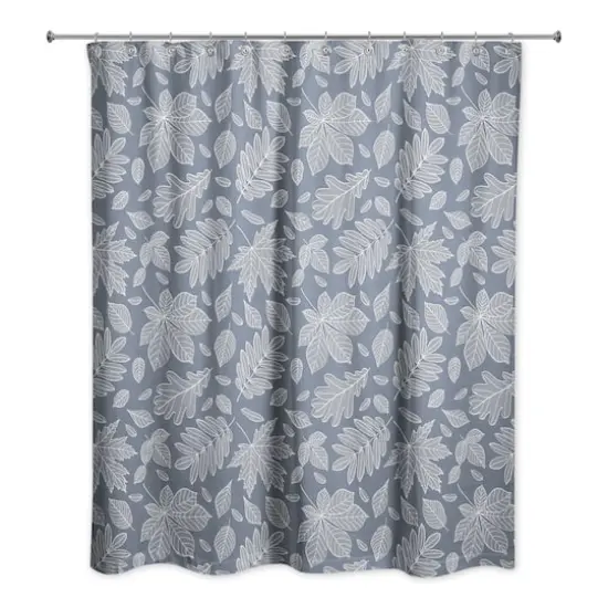 Leaves Shower Curtain Slate {3}