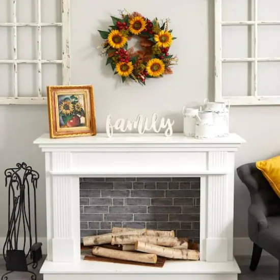 27" Sunflower & Berry Wreath {3}