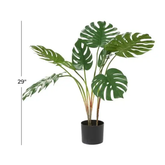 Monstera Leaf Decorations With Pot, 29", Green {8}