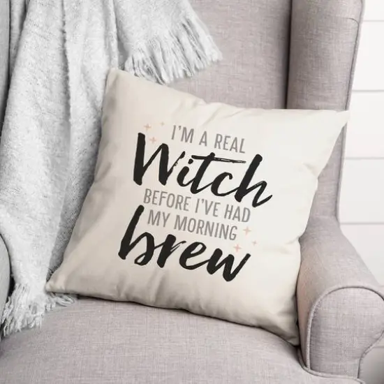 Real Witch Morning Brew Light Throw Pillow {3}