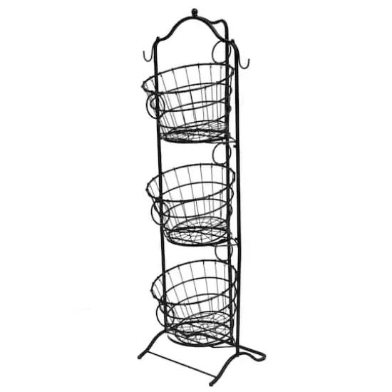 4ft. Wire 3-Tier Basket with Removable Tilted Baskets {1}