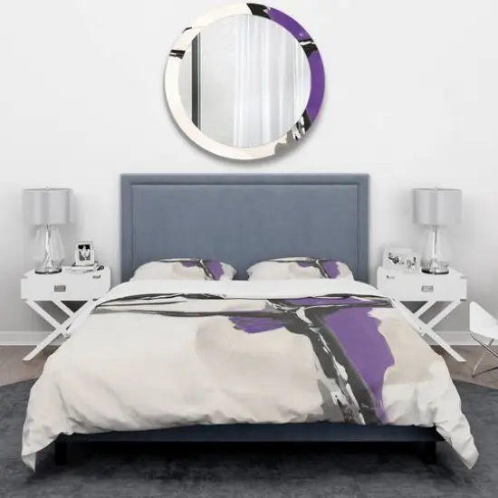 Designart 'Glam Cerulean I' Geometric Bedding Set - Duvet Cover & Shams {4}